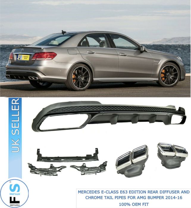 Диффузор на задний бампер Mercedes W212 AMG накладка на бампер