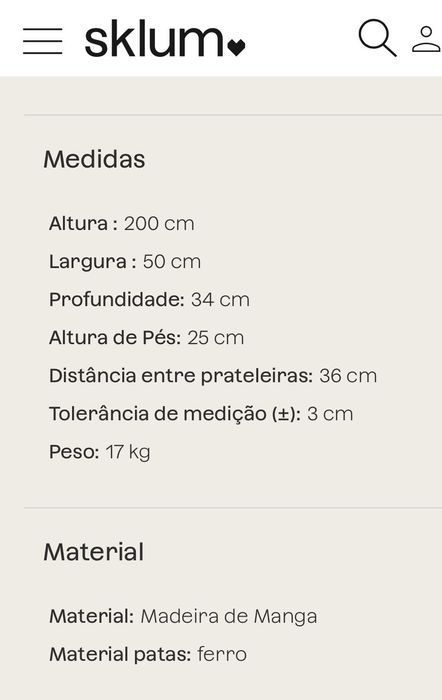Vendo estante de parede da sklum