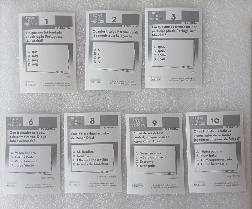 7 cromos FOME DE VENCER