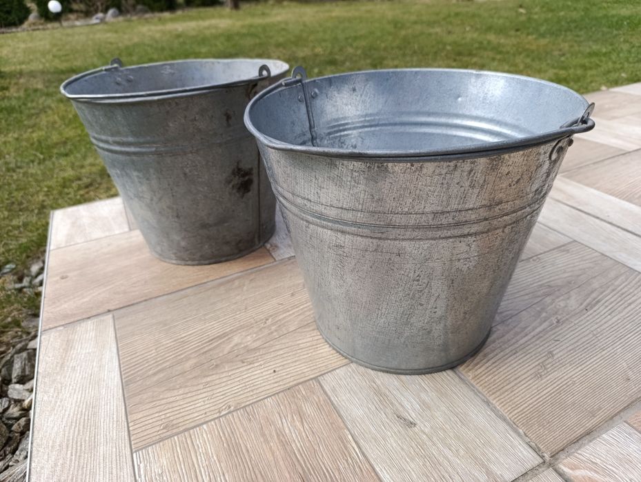 Wiadro/ wiaderko ocynkowane 2 szt.