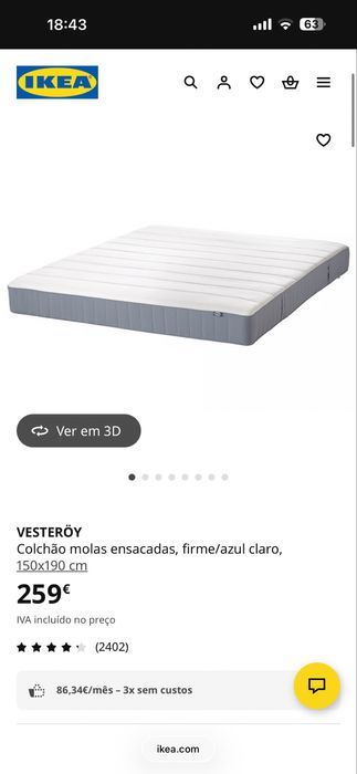 Colchao casal ikea