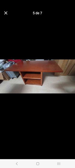 Cherry Wood Coffee Table with Two Included Poufs64740550788610122