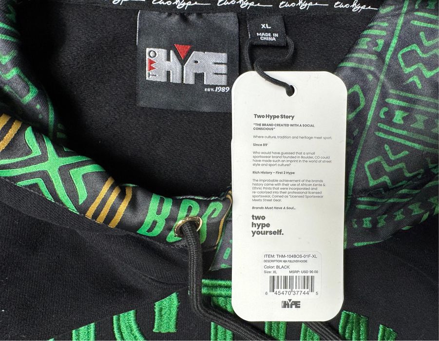 Чоловіча толстовка NBA Two Hype Black Boston Celtics Culture