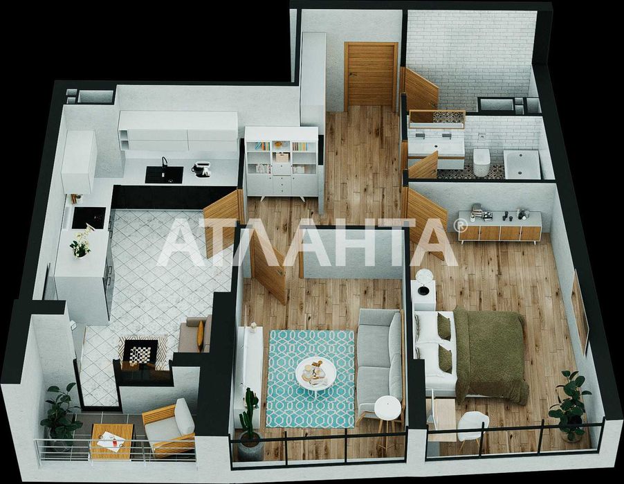 Двухкомнатная квартира в ЖК Атмосфера в Аркадии