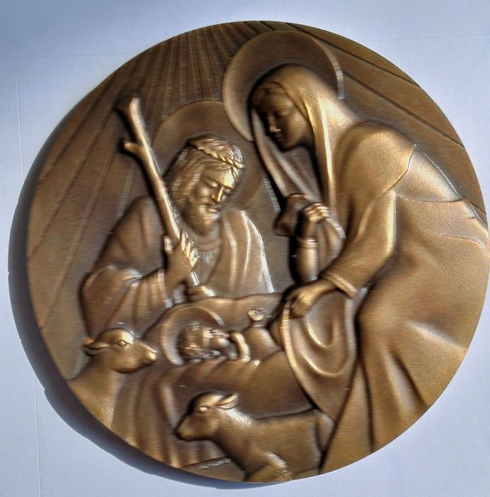 Medalhas bronze 80mm natal .../ Ano 80 e 0707