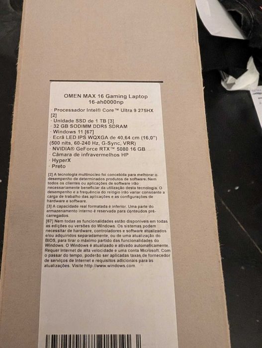 HP OMEN MAX 16 – RTX 5080 – 32GB RAM – COMO NOVO – GARANTIA