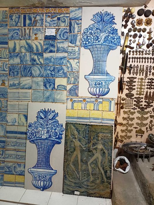 Par Painéis Florões Azulejos