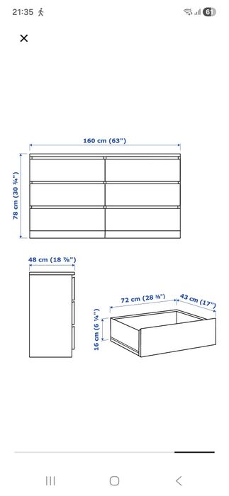 Komoda IKEA Malm 160 x 78 cm