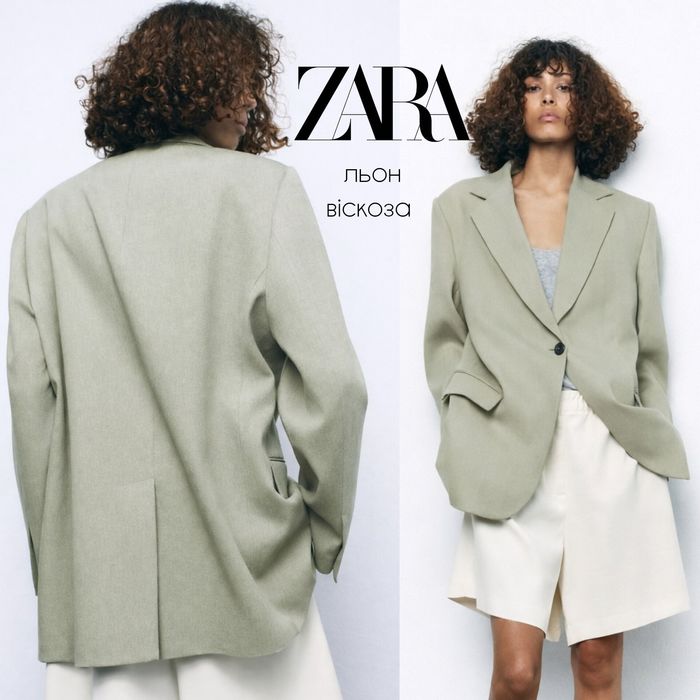 Zara піджак оверсайз на основі льону