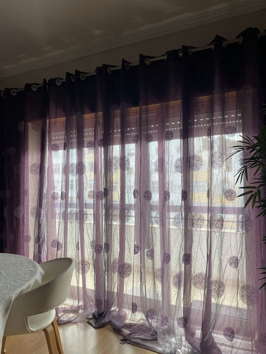 Conjunto de 4 cortinados em tom berigela