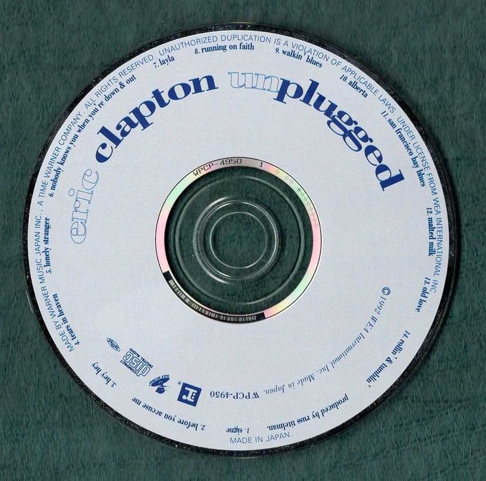 japońskie wydanie CD Eric Clapton Unplugged