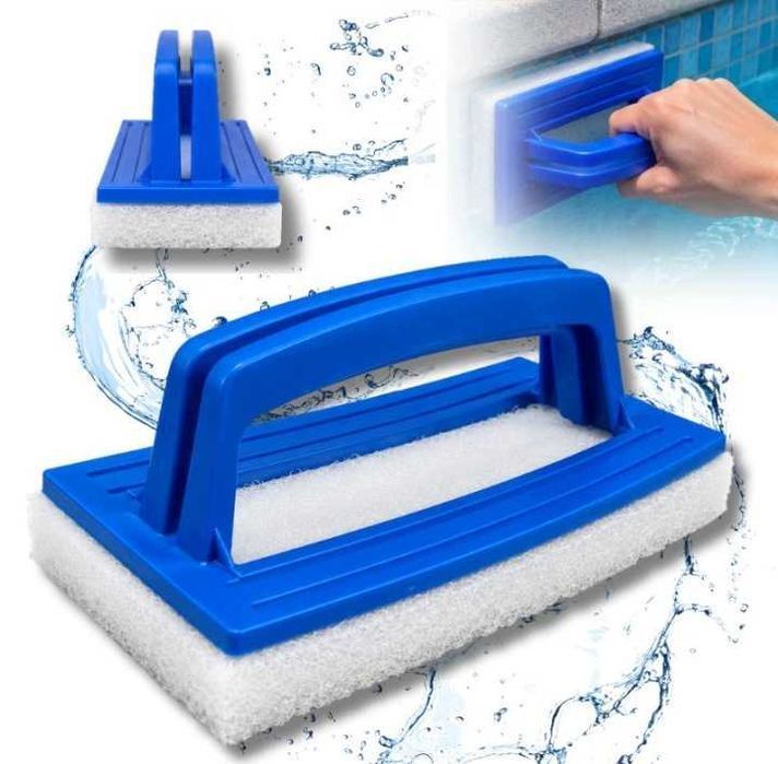 SZCZOTKA DO CZYSZCZENIA | basenu z WŁÓKNINĄ ŚCIERNĄ ERGONOMICZNY uchwyt |  do osadów zabrudzeń jacuzzi spa