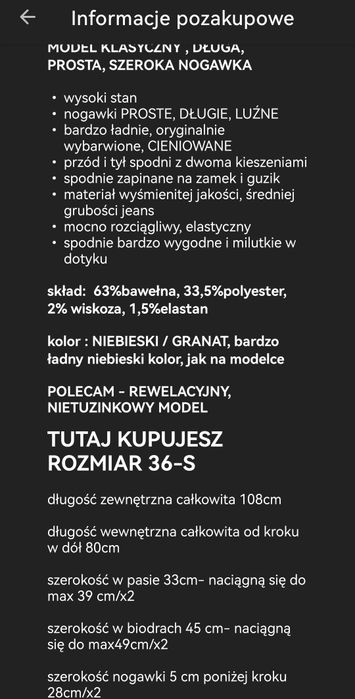 ładne spodnie jeansowe elastyczne S cieniowane  M. Sara