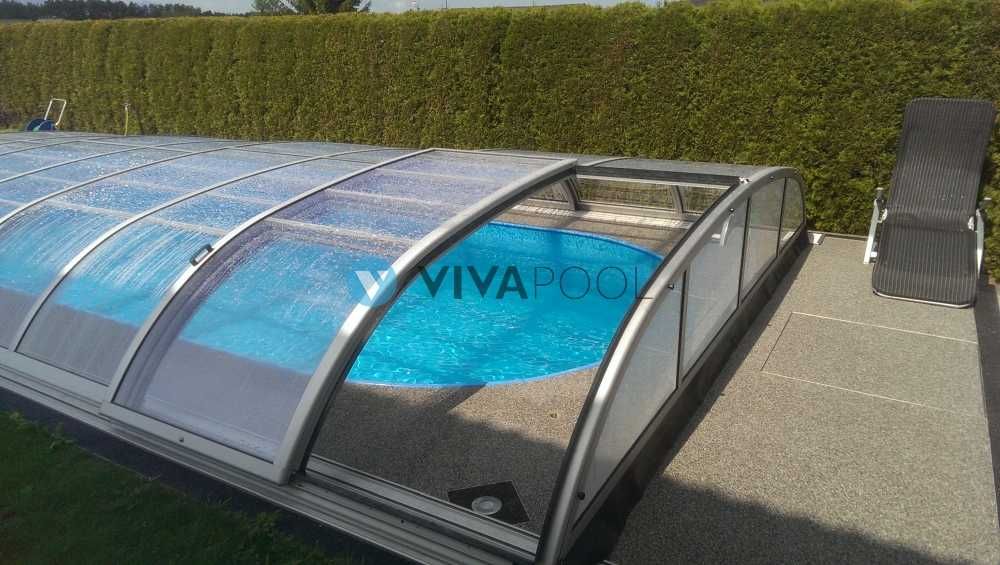 Zadaszenie basenowe średnie/niskie Smart 8,69 x 4,00 x 0,80 | Vivapool