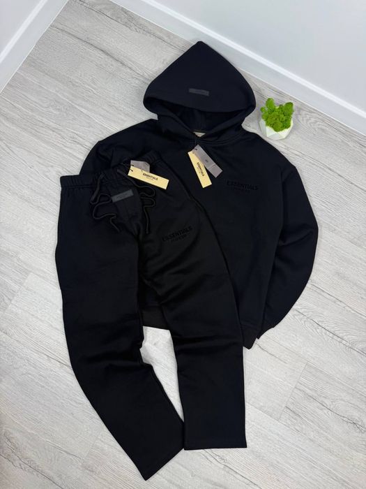 Костюм худі/штани ESSENTIALS чорний, сірий XS, S, M, L , XL | Якість 1в1 | Бірки та брендове пакування | Котон | ДЕШЕВО