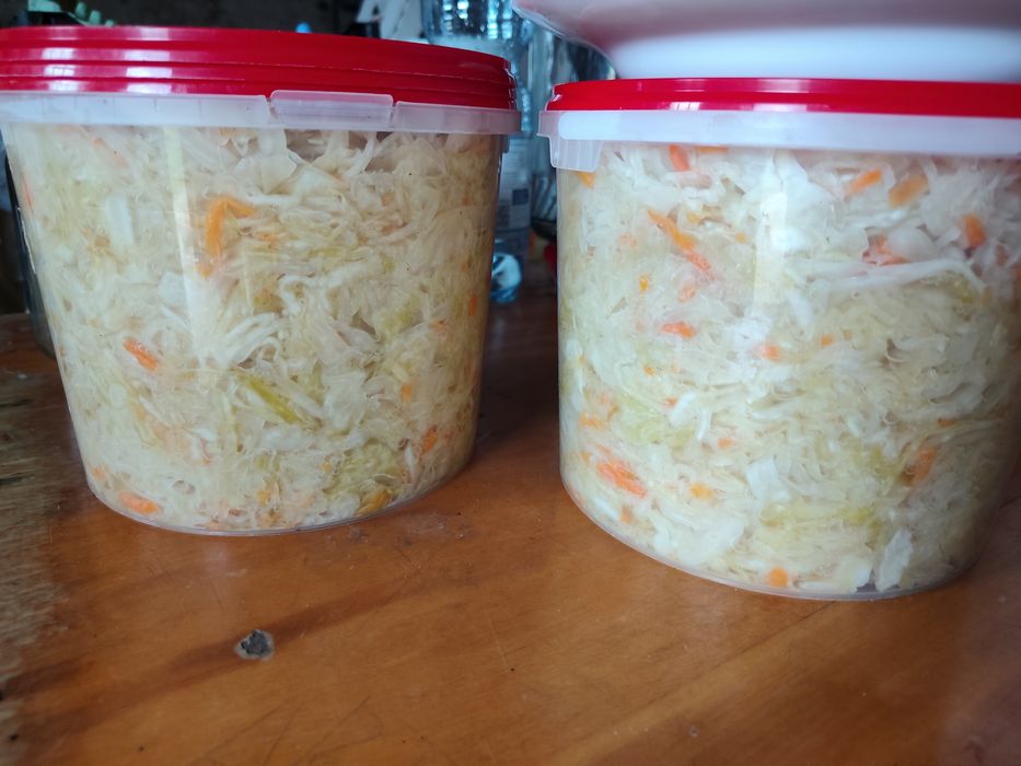 Naturalnie kiszoną kapusta kamienna głowa