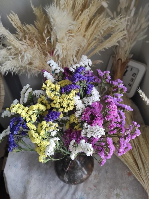 Сухоцвіти Льон.  Сухоцветы Просо кермек врсянка