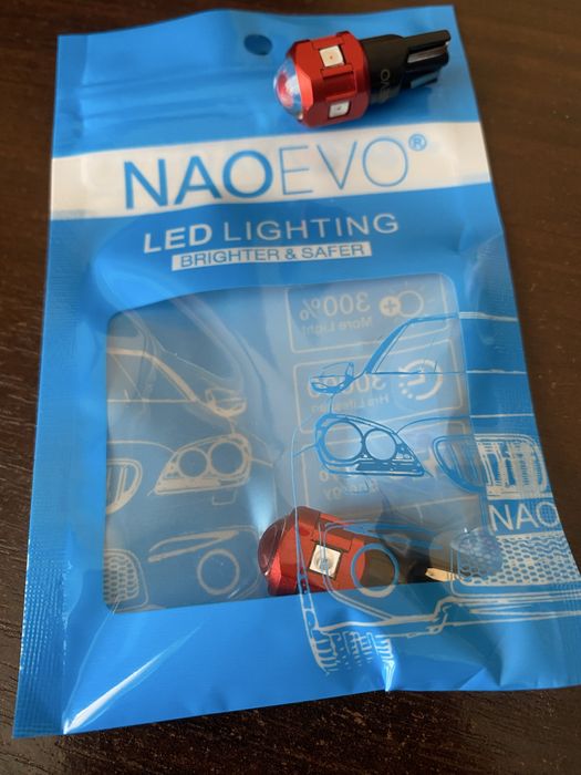 Авто лампи Т10(w5w) комплект 6 штук колір світіння червоний