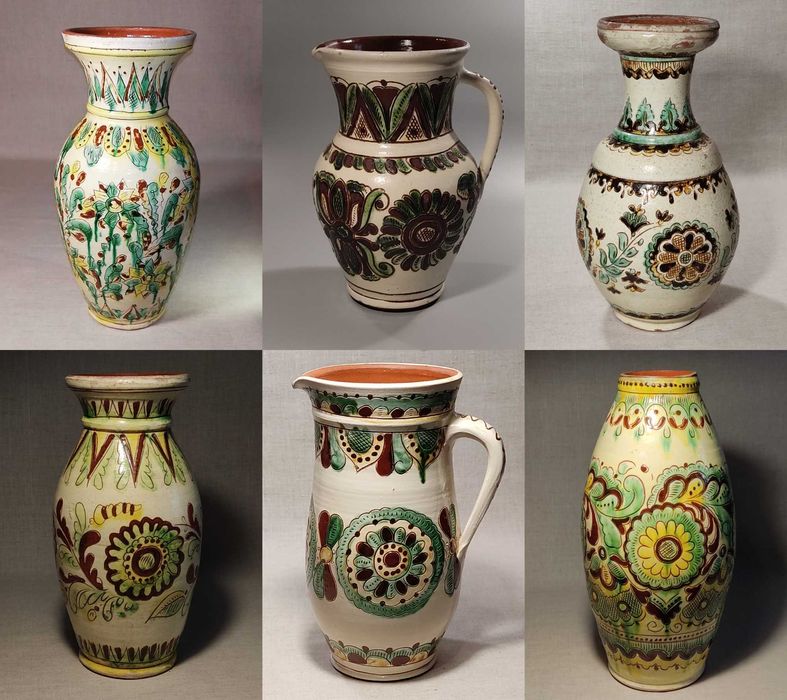 СТАРИННЫЕ ваза кувшин графин Косовская роспись Керамика Майолика СССР