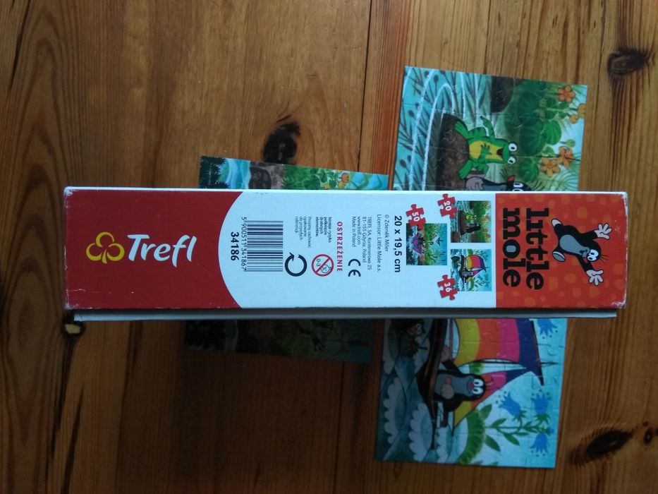 Puzzle 3 w 1 Krecik Little mole Trefl 4+ 20, 36 i 50 elementów i