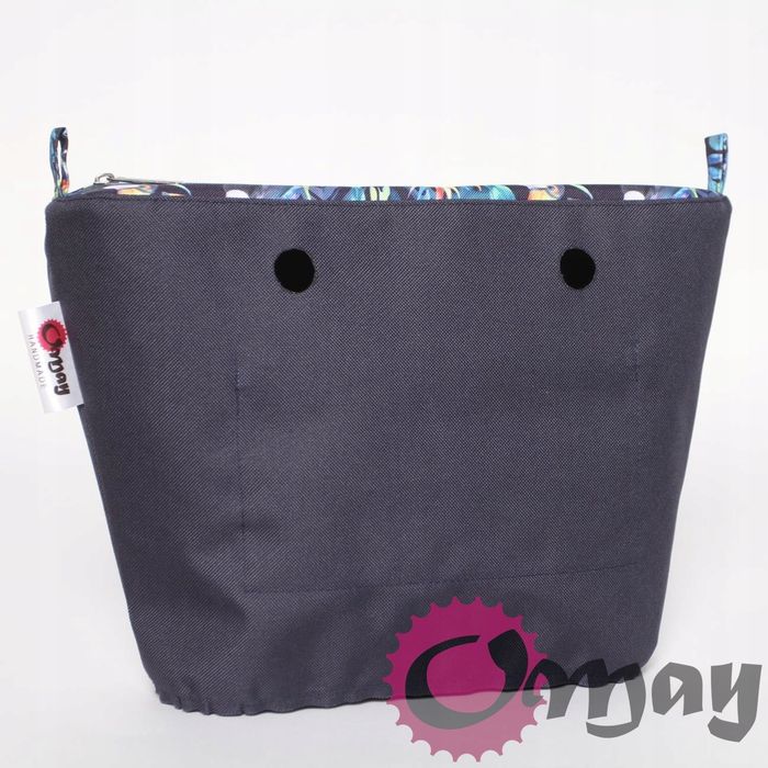 Granatowy organizer do OBAG MINI tukany lazur 2 kieszenie wkład OMAY