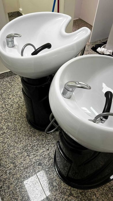 Lavatório de cabeça com braços para cabeleireiro