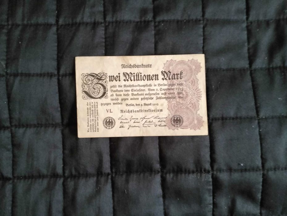 2 miliony marek niemieckich 1923, banknot, Niemcy, seria VL
