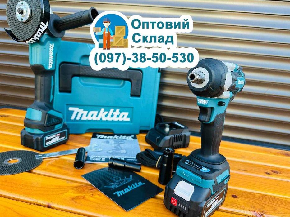 2/1 Макита Акумуляторний набор Болгарка DGA504 + Гайковерт DTW500 XGT