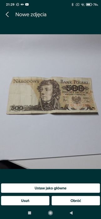 Pieniądz z PRL 500 zł