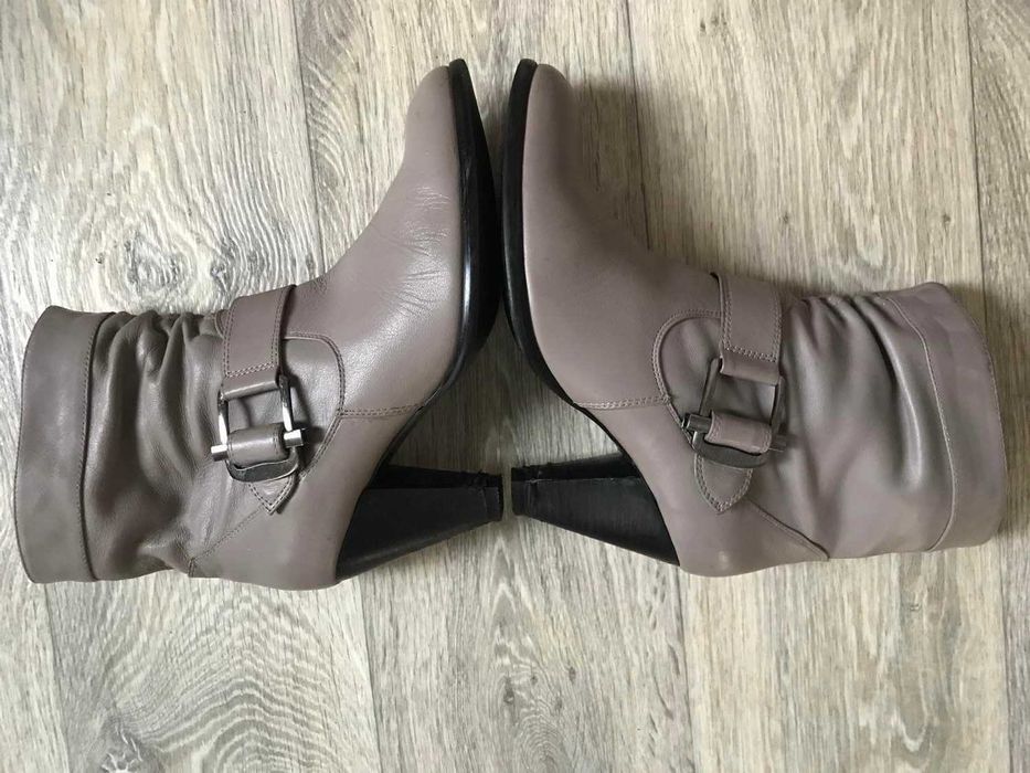 Полу сапоги теплые ботильоны Elche ботинки кожа ст.25см