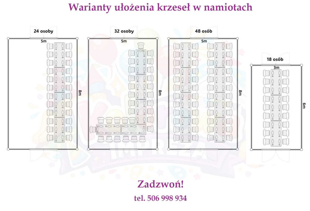 Wynajem namiotów 3x6 5x8 6x12 DMUCHANIEC stoły krzesła