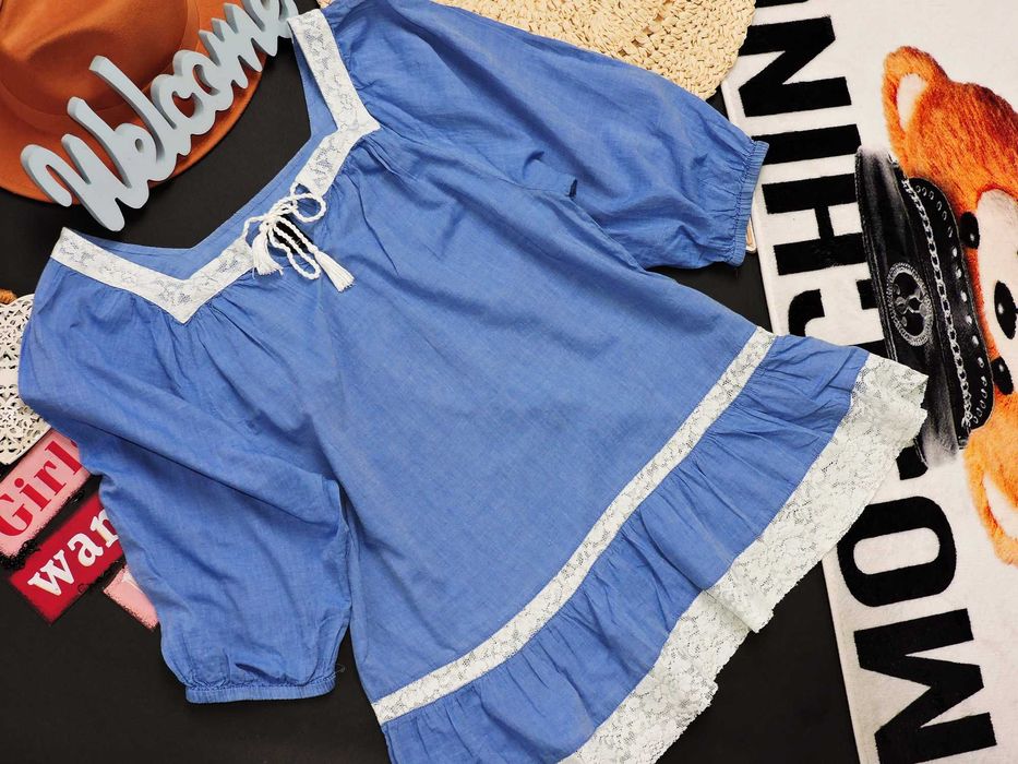 H&M Bluzka tunika boho hafty S