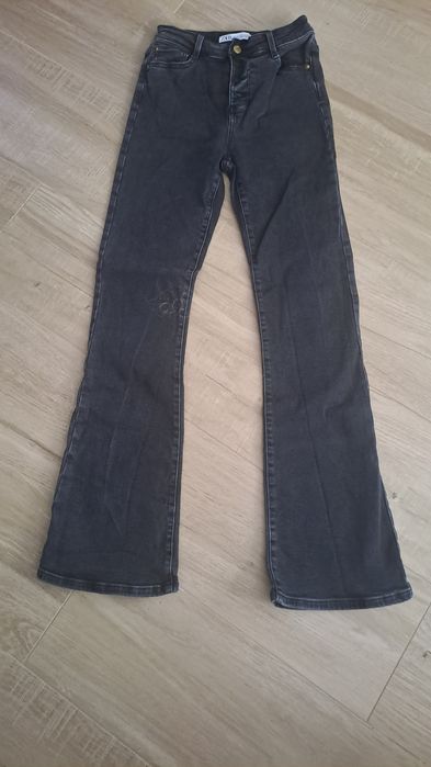 Zara jeansowe czarne dzwony 36 S