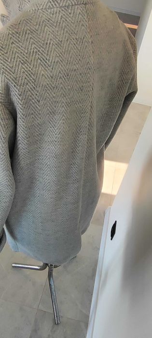 Szary  melanż płaszcz Bershka XS  zima jesień wiosna