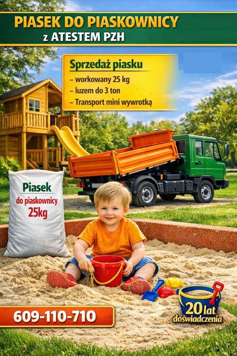 Piasek do piaskownicy - transport Bydgoszcz i okolice