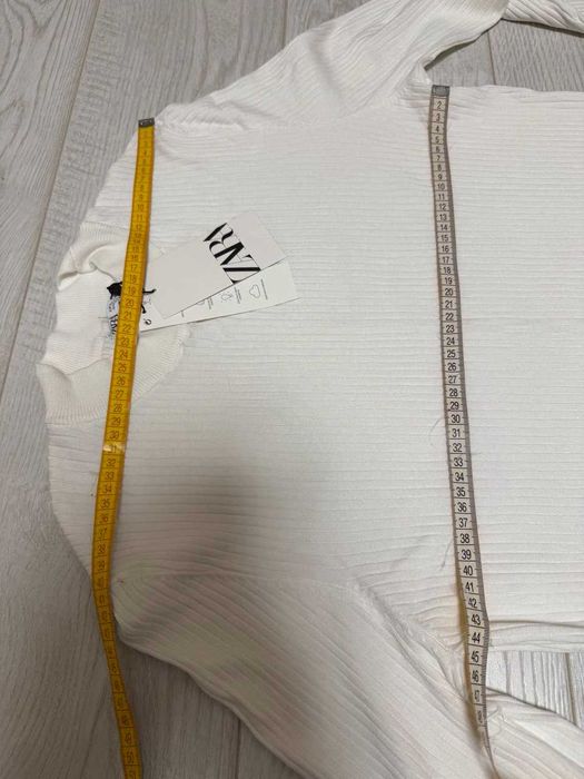 Джемпер свитер пуловер гольф белый мужской ZARA, р. L-XL
