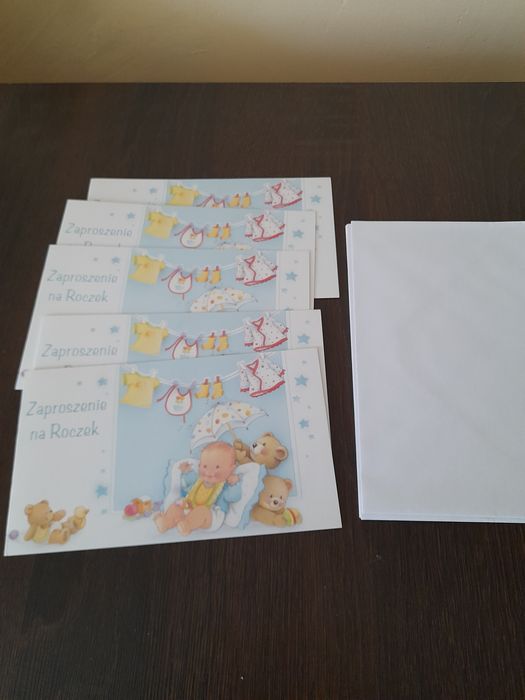 5 zaproszeń na roczek synka
