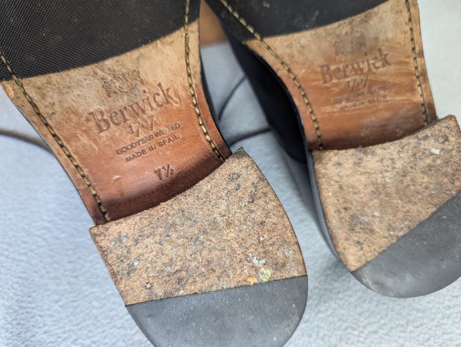 Buty męskie Berwick czarne, szyte metoda Goodyear welted, r7,5, r42