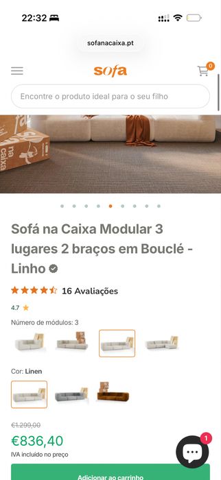 Sofá modular beje - design
