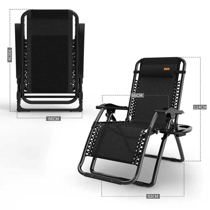 Розкладне крісло шезлонг садовий Zero Gravity WCG R-03 + матрац