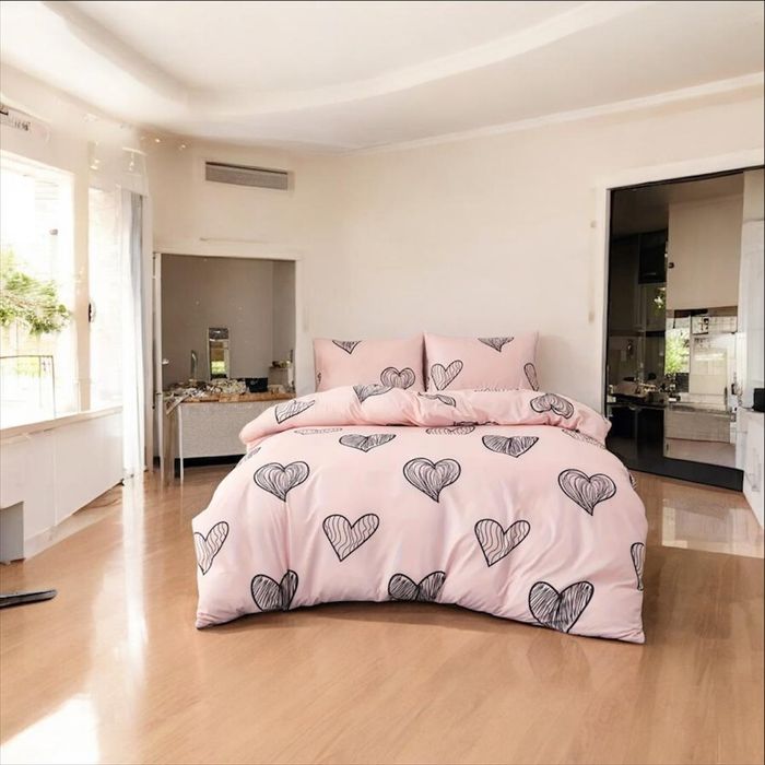 Capa de Edredom 200x230 cm Rosa com Corações - Nova!