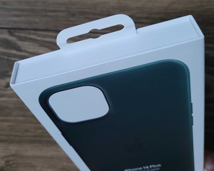 Apple etui plecki do iPhone 14 Plus z MagSafe zielone skórzane NOWE