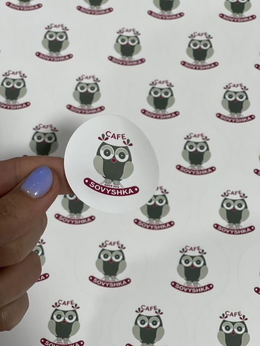 Наклейки, стікери, логотип, наклейки на упаковку, пакети, стакани