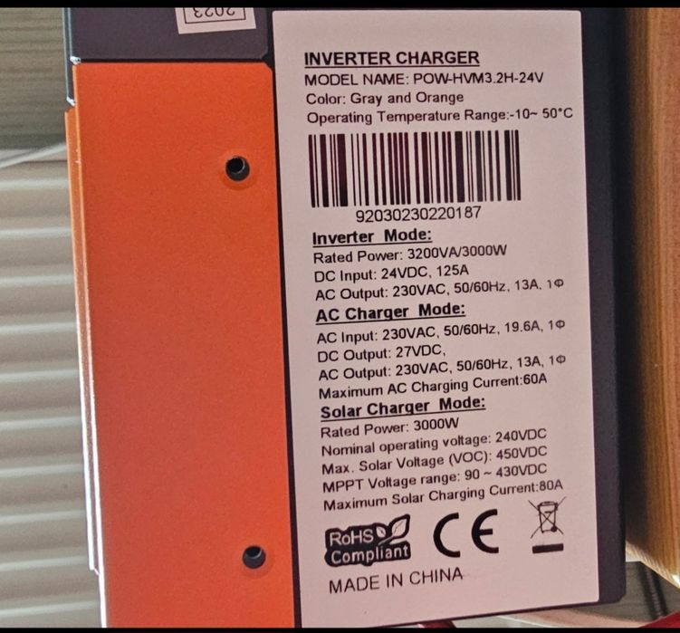 Інвертор 3.2 Кв та акб LiFePo4 100Ah