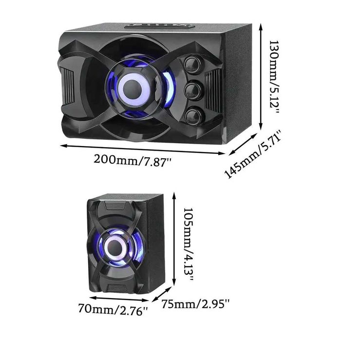Настільні колонки з сабвуфером 2.1 та Bluetooth: звук без дротів!