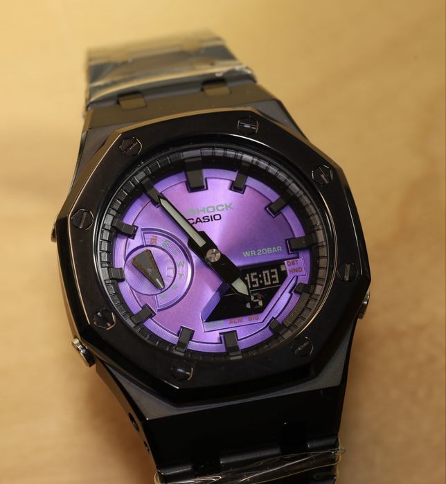 Casio G Shock 2100 purple Кастом Оригінал часы мужсие металевий custom