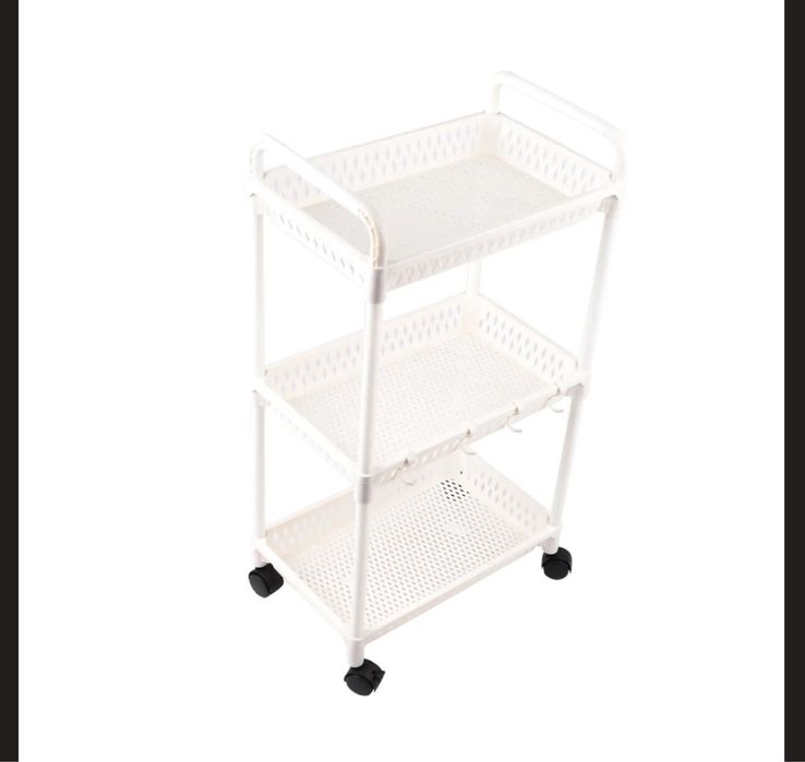 Міцний стелаж fw-03, 3 секції, етажерка на колесах, у ванну, вітальню