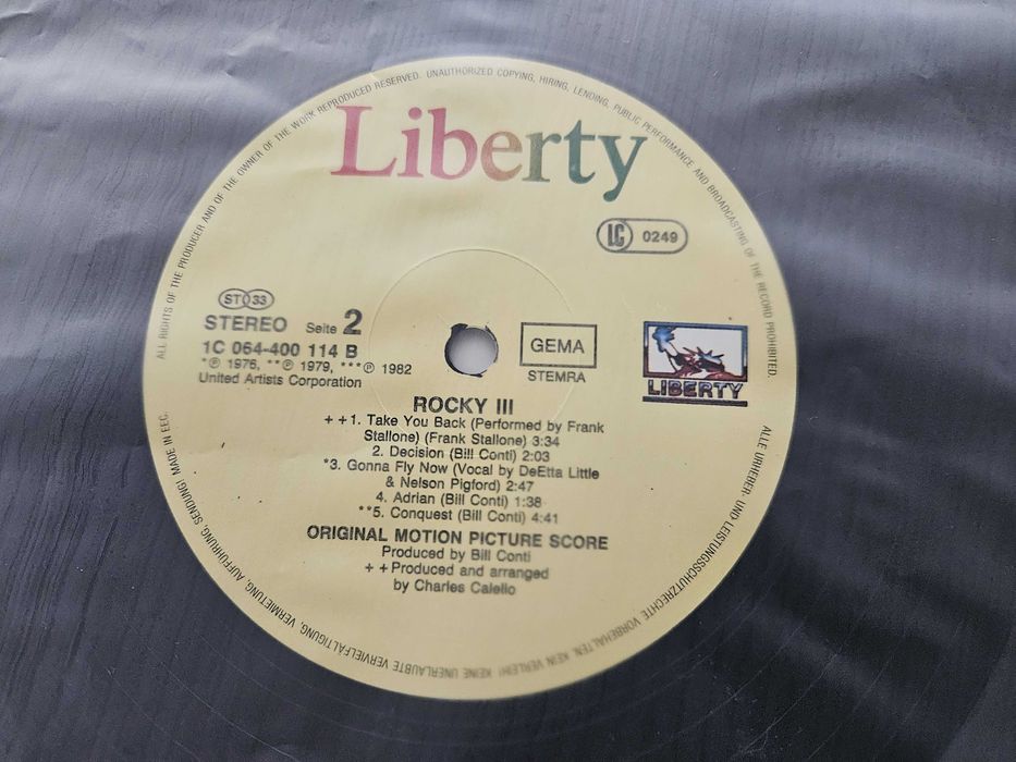 ROCKY III Original Motion Picture Score LP 1982 Wyd. 1 NM- Darmowa Wys