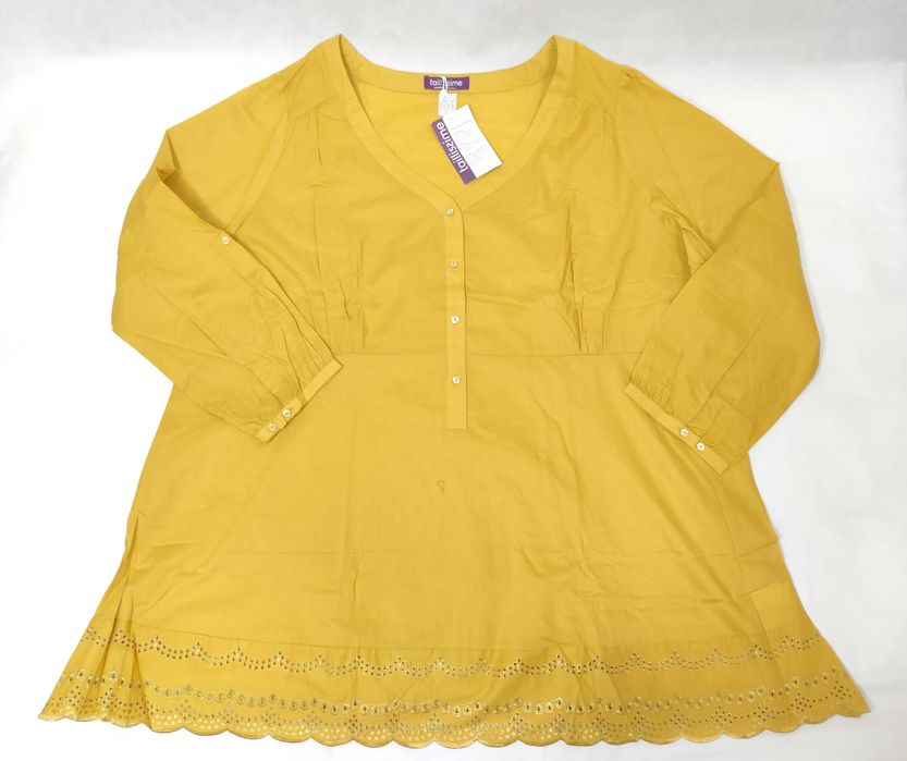 Sukienka tunika 9XL z haftem bawełniana 58 PLUS SIZE SU0291 TAILLISSIM