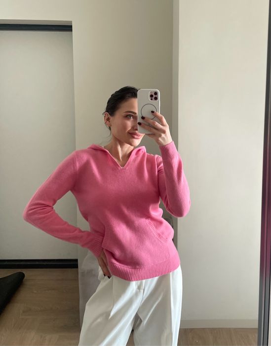 100 % кашемір люкс бренд худі светр S стиль cos колір рожевий